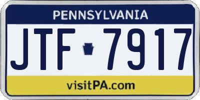 PA license plate JTF7917