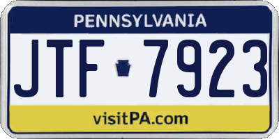 PA license plate JTF7923