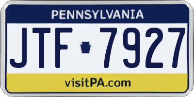 PA license plate JTF7927