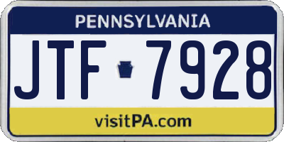 PA license plate JTF7928