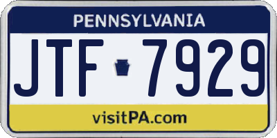 PA license plate JTF7929