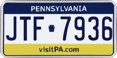 PA license plate JTF7936
