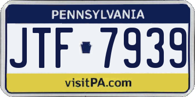 PA license plate JTF7939