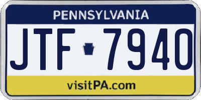 PA license plate JTF7940