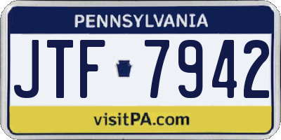 PA license plate JTF7942