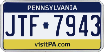 PA license plate JTF7943