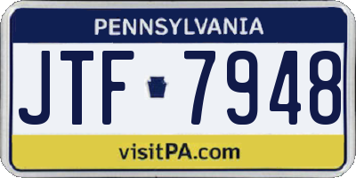 PA license plate JTF7948