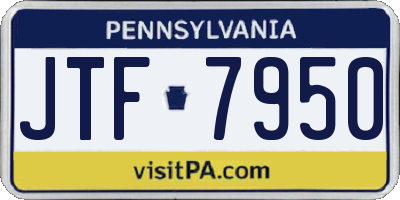 PA license plate JTF7950