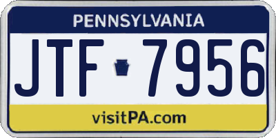 PA license plate JTF7956