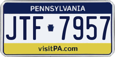 PA license plate JTF7957