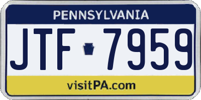 PA license plate JTF7959