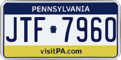 PA license plate JTF7960