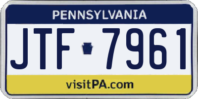 PA license plate JTF7961