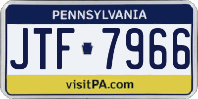 PA license plate JTF7966