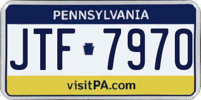PA license plate JTF7970
