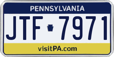 PA license plate JTF7971