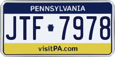 PA license plate JTF7978