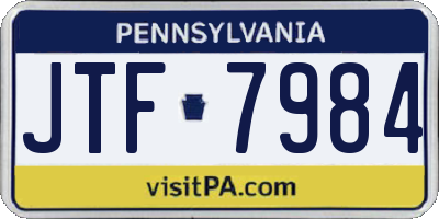 PA license plate JTF7984