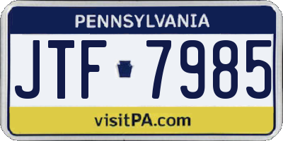 PA license plate JTF7985