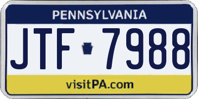 PA license plate JTF7988