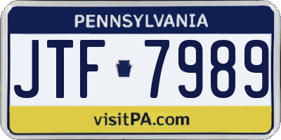 PA license plate JTF7989
