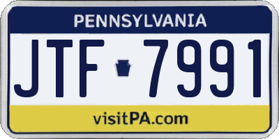 PA license plate JTF7991