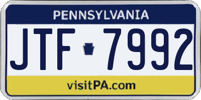 PA license plate JTF7992