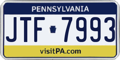 PA license plate JTF7993