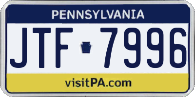 PA license plate JTF7996