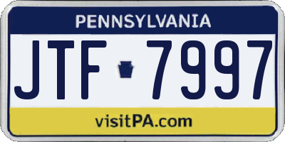 PA license plate JTF7997