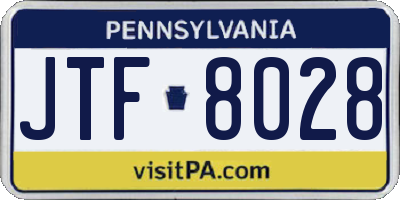 PA license plate JTF8028