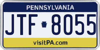 PA license plate JTF8055