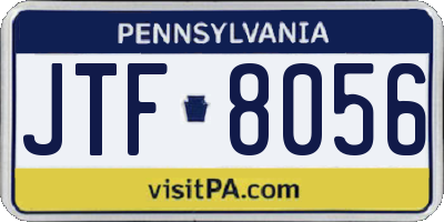 PA license plate JTF8056