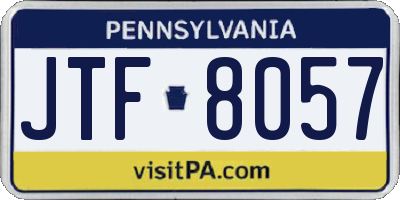 PA license plate JTF8057