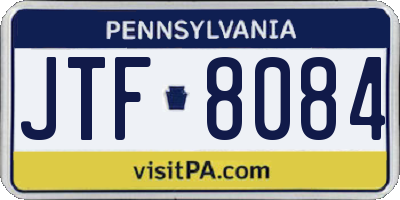 PA license plate JTF8084