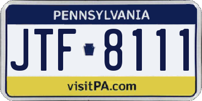 PA license plate JTF8111