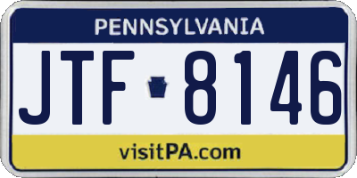 PA license plate JTF8146