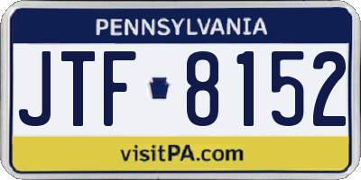 PA license plate JTF8152