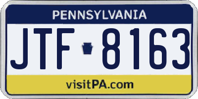 PA license plate JTF8163