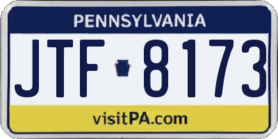 PA license plate JTF8173