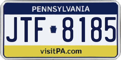 PA license plate JTF8185