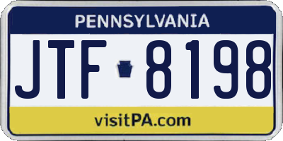 PA license plate JTF8198