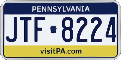 PA license plate JTF8224