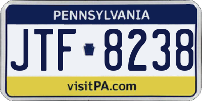 PA license plate JTF8238