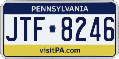 PA license plate JTF8246