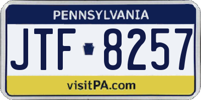 PA license plate JTF8257