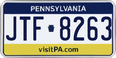 PA license plate JTF8263