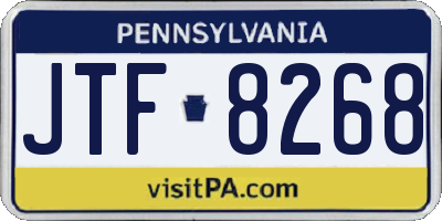 PA license plate JTF8268