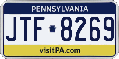 PA license plate JTF8269