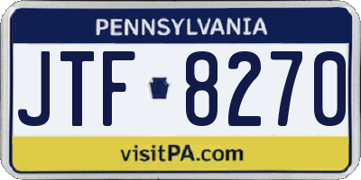 PA license plate JTF8270
